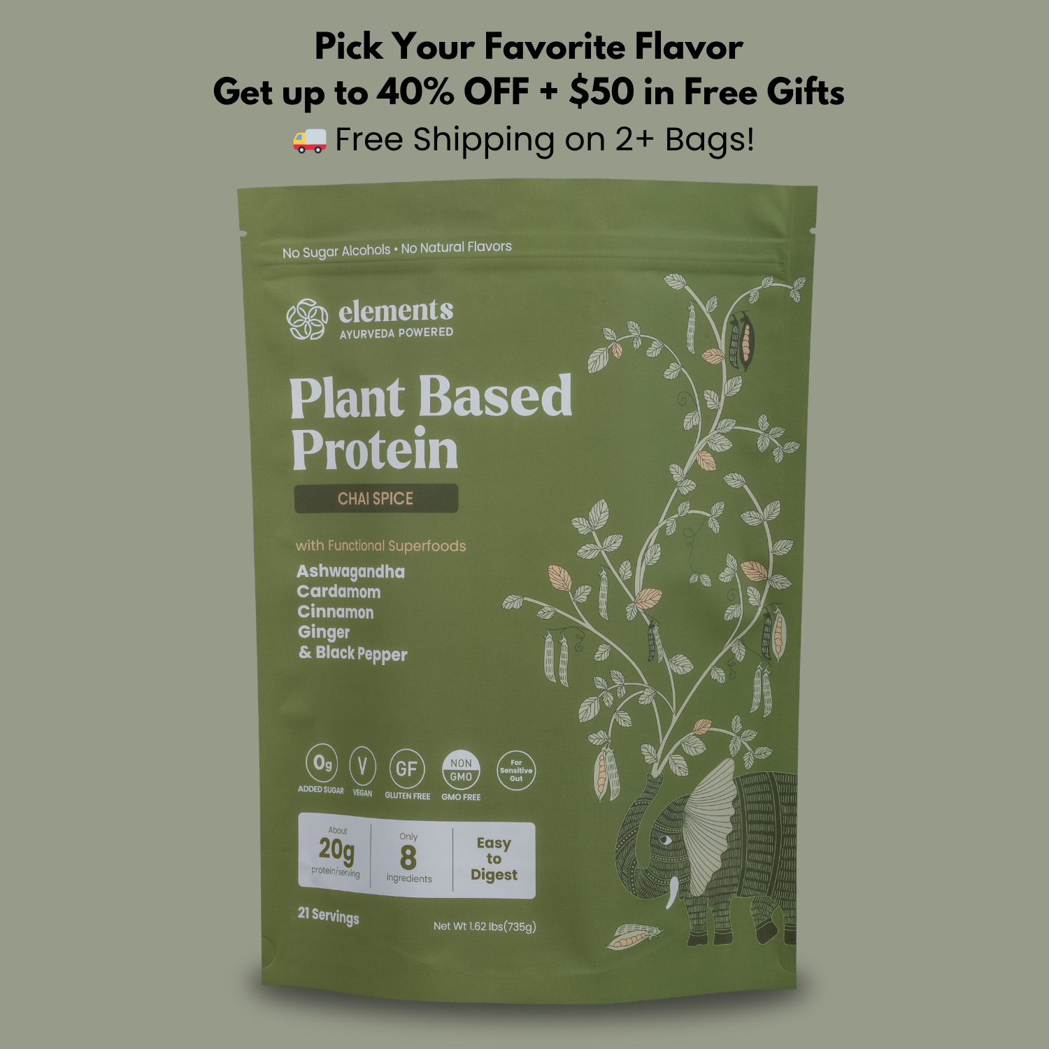 Elements Plant Based Protein + Travel Packs