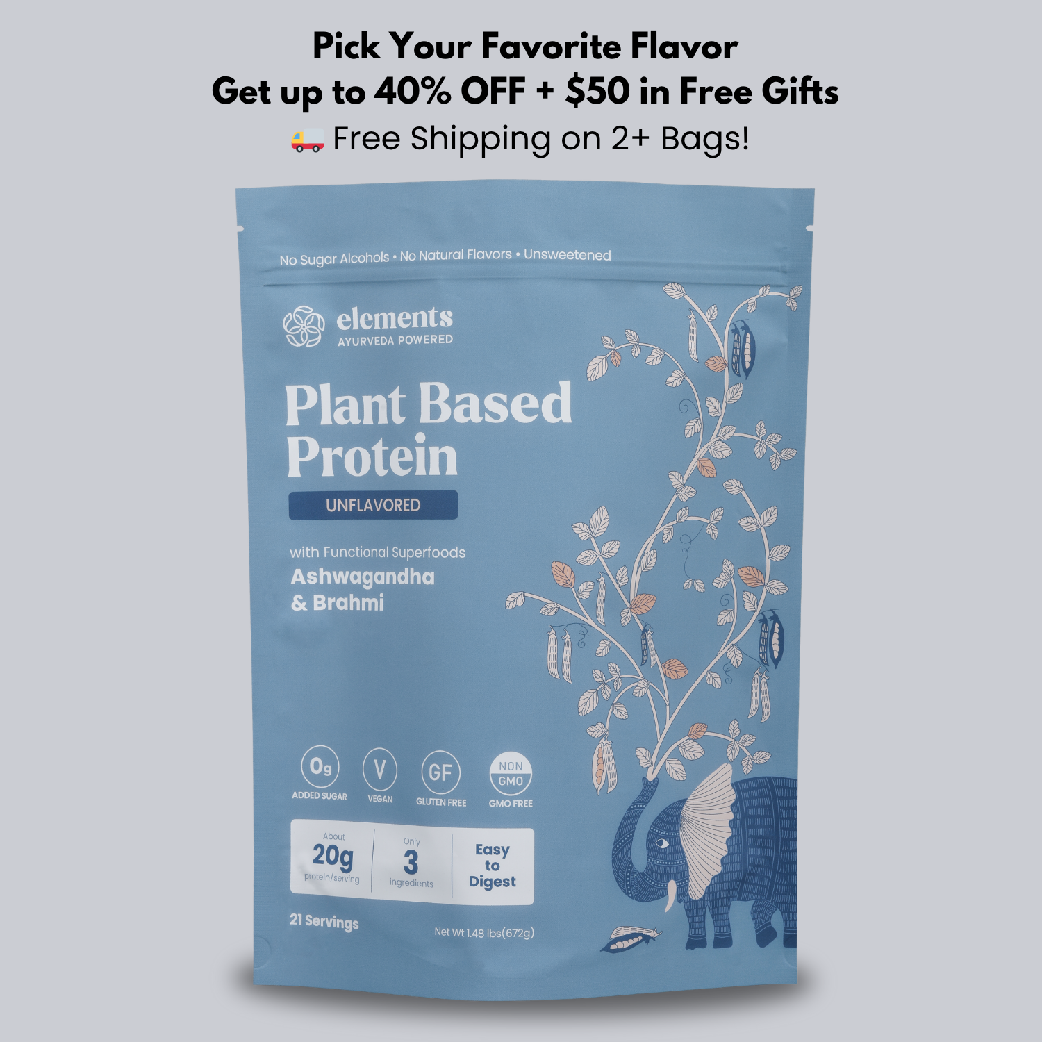 Elements Plant Based Protein + Travel Packs