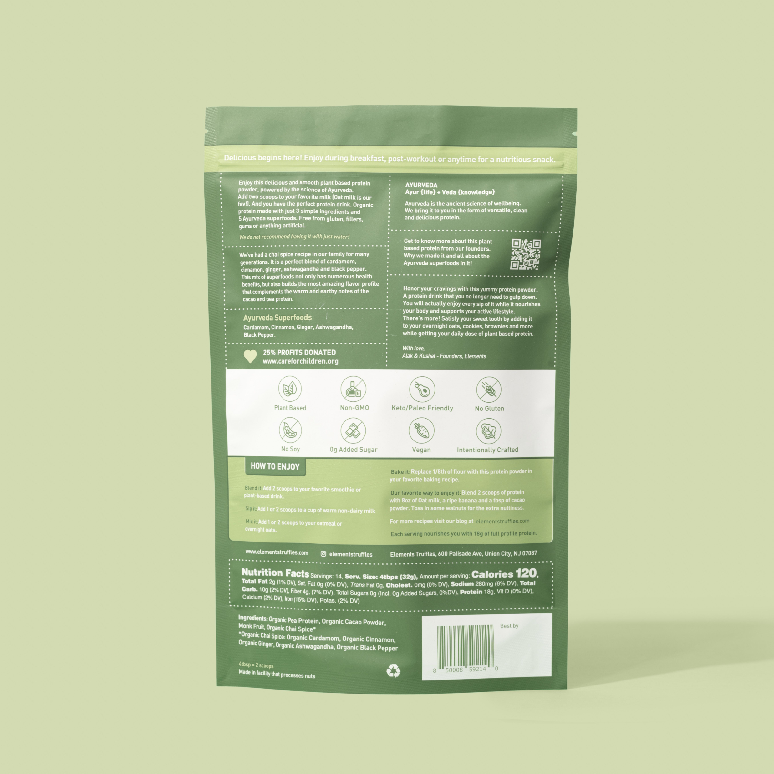 Plant Based Protein Powder: Chai Spice (14 Servings)